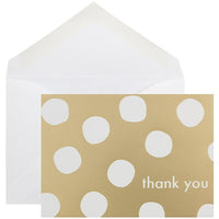 JAM Paper Thank You Cards Set, Gold Polka Dot,10 Pack (D41109TYGLMB)-Thank you card sets