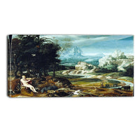 Designart Nicolas Poussin, Landscape with Orpheus Canvas Art Print, (PT5024-32-16)-Print