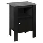 Monarch Specialties 2134 Accent Table - Black/Grey Top Night Stand With Storage-Displaying a classic and natural feel simultaneously, this night stand / bedside table can also easily act as your end table or accent table