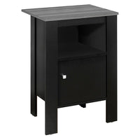 Monarch Specialties 2134 Accent Table - Black/Grey Top Night Stand With Storage-Displaying a classic and natural feel simultaneously, this night stand / bedside table can also easily act as your end table or accent table