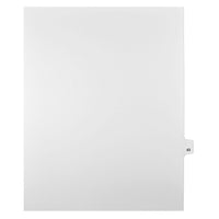 Mark Maker Legal Exhibit Index Tab White Single Tabs, 1/25th Cut, Letter Size, No Holes, Number 43, 25 Pack-White Single Tabs, 1/25th Cut