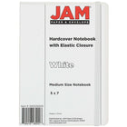 JAM Paper Hardcover Lined Notebook with Elastic Closure, Medium, 5 x 7 Journal, White, 2 Pack (340526605g)-2 per pack