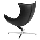 Flash Furniture Black LeatherSoft Swivel Cocoon Chair-Integrated Curved Arms