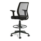 Staples Essentials Mesh Back Fabric Drafting - Black-Foot ring gives space to rest feet when sitting in the stool