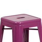 Flash Furniture 24" High Backless Purple Indoor-Outdoor Counter Height Stool-500 lb. Weight Capacity
