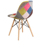 Flash Furniture Elon Series Milan Patchwork Fabric Chair with Wooden Legs-Upholstered Polypropylene Molded Structure