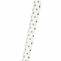 JAM Paper Gift Wrap - Polka Dot Wrapping Paper - 25 Sq Ft per Roll - White with Gold Foil Dots - 2 Pack-White with Gold Foil Dots Wrapping Paper, colourful Wrapping Paper will make anyone excited to find out what’s inside
