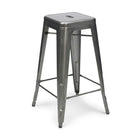 Plata Import Tolix Stool, No back, Counter Height, Gunmetal (M-94116)-Metal