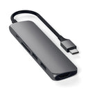 Satechi Type-C Slim Multimedia Adapter V2 - Space Grey-Type-C Multi-Port Adapter V2 seamlessly combines your essential ports into a sleek, compact device