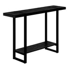 Monarch Specialties 2861 Accent Table - 48"L/Black Reclaimed Wood-Look/Black-Industrial-farmhouse style rectangular console table with a fixed shelf for additional storage