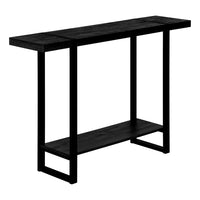 Monarch Specialties 2861 Accent Table - 48"L/Black Reclaimed Wood-Look/Black-Industrial-farmhouse style rectangular console table with a fixed shelf for additional storage
