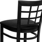 Flash Furniture HERCULES Series Black Window Back Metal Restaurant Barstool - Black Vinyl Seat-2.5'' Thick Foam Padded Seat