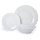 Luciano 12-piece Classic Dinner Serveware Set, 10 inches, White-Material: porcelain with elegant white finish