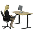 Uncaged Ergonomics 60" Rise Up Electric Adjustable Sit Stand Desk with Keyboard Tray & Standing Mat Bundle (RUGBKT2ASM)-Desktop size 60x30"