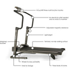 Stamina Avari Adjustable Height Treadmill - Black-Textured, non-slip walking surface