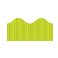 Pacon Corporation Bordette 37056 50' x 2.25" Scalloped Solid Decorative Border, Lime, 6/Pack (PAC37056)-Lime decorative borders are easy to separate and use
