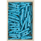 JAM Paper Wood Clothing Pin Clips, Small, 7/8, Blue, 2 Packs of 50, 100 Total(2230717361a)-3