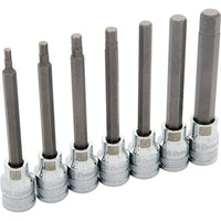 Dynamic Tools 3/8" Drive 7 Piece SAE, Long Hex Socket Set, 1/8" - 3/8"-Contains: 1/8", 5/32", 3/16", 7/32", 1/4", 5/16", 3/8