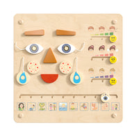 Flash Furniture Bright Beginnings Commercial Grade STEAM Wall Activity Board - Natural Finish and Multicolor Accents (MKME15273)-Contemporary Commercial Grade Feelings and Moods STEAM Wall System Accessory Board