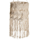 Truu Design Hand Crafted Macrame Hanging Lamp Shade 12.75 x 40, inches, Cream White-Material: Hand Crafted Macrame made of cotton / frame made of metal