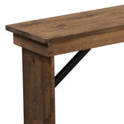 Flash Furniture HERCULES 40" x 12" Antique Rustic Solid Pine Folding Farm Bench-2.5" Thick Apron underneath Seat