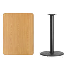 Flash Furniture 30'' x 42'' Rectangular Laminate Table Top, Natural with 24'' Round Bar-Height Table Base (XUNT3042TR24B)-Natural Laminate Top
