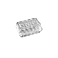 Par-Pak Polystyrene Deep Oriented Hinged Lunch Box Container, 500 Pack-Clear