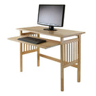 Winsome Computer Desk with Keyboard Tray, Foldable, Natural-Mission style foldable desk with slide out keyboard tray