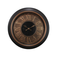 kieragrace Oversized 23" Wall Clock Raised Roman Numerals, Antique Copper and Gold Trim-Large 23 inch wall clock