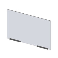 Mark Maker Modular Sneeze Guard Front - 47.5" W x 31.5" H panel 1/4" Clear Acrylic -2 12" aluminum bottom rails- no pass through-Attach modular panel sides to extend the length of your divider using Plastic Living Hinges (Flex Hinges).