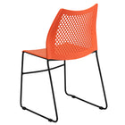 Flash Furniture HERCULES Series Orange Stack Chair with Air-Vent Back & Black Powder Coated Sled Base-Stack Quantity: 5