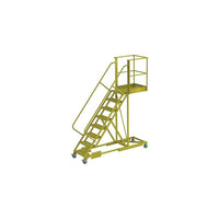 Tri-Arc Supported 80" Cantilever Rolling Ladder, Serrated, 99" x 99" (UCS500830242)-Frame Material: Steel