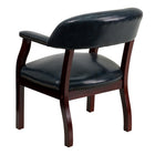 Flash Furniture Navy Vinyl Luxurious Conference Chair with Accent Nail Trim-Open Back Design