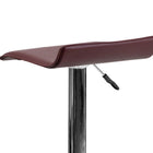 Flash Furniture Contemporary Burgundy Vinyl Adjustable Height Barstool with Solid Wave Seat & Chrome Base-Height Adjustable Seat with Gas Lift