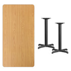 Flash Furniture 30'' x 60'' Rectangular Laminate Table Top, Natural with 22'' x 22'' Table-Height Bases (XUNT3060T2222)-Natural Laminate Top