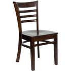 Flash Furniture HERCULES Series Ladder Back Walnut Wood Restaurant Chair-800 lb. Weight Capacity