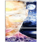 Designart Moonlight in Her Eyes Street Art Canvas Artwork, (PT3611-3P)-Print
