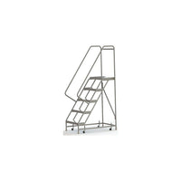 Tri-Arc Manufacturing Aluminum Rolling Ladder, Step Width: 24", Step Type: Ribbed, No. of Steps: 5 (WLAR105244)-No. of Steps: 5