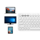 Logitech K380 Multi-Device Bluetooth Wireless Keyboard - Off white-Comfortable laptop-style typing: extra-small keyboard footprint allows for less arm reaching and better body posture. Scooped, low-profile keys offer a fluid, quiet, familiar laptop-style typing