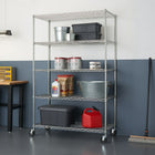 TRINITY EcoStorage 5-Tier Wire Shelving Rack with Wheels, Chrome (TBFZ-0915)-Easy, no tool assembly