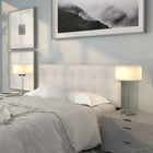Flash Furniture Lennox Tufted Upholstered Queen Size Headboard - White Vinyl-Button Tufted with Box Stitching