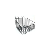 Wamaco Slanted Slatwall/Gridwall Wire Basket - 12"W x 12"D x 8"H - Black - 2 Pack-Size: 12"W x 12"D x 8"H