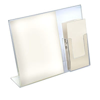 Azar Displays Sign Holder with Attached Brochure Holder, 11" x 14", 2 Pack (252056-2-PACK)-Clear acrylic