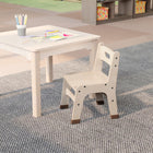 Flash Furniture Bright Beginnings Commercial Grade Wooden Classroom Chairs, 10" Seat Height with Foot Caps - Natural - Set of 2-Available in Multiple Seating Sizes