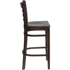 Flash Furniture HERCULES Series Ladder Back Walnut Wood Restaurant Barstool-Ladder Back Design