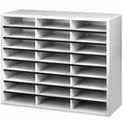 Fellowes 24-Compartment Literature Organizer - Letter Size - Dove Grey-Organize literature, mail, forms and more