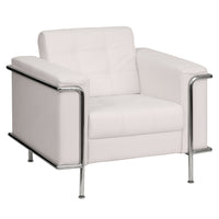Flash Furniture HERCULES Lesley Series Contemporary Melrose LeatherSoft Chair with Encasing Frame - White-Contemporary Style