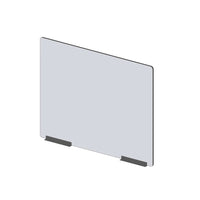 Mark Maker Modular Sneeze Guard Front - 35.5" W x 31.5" H panel 1/4" Clear Acrylic -2 8" aluminum bottom rails - no pass through-Attach modular panel sides to extend the length of your divider using Plastic Living Hinges (Flex Hinges).