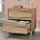 Sauder Bergen Circle Lateral File - Kiln Acacia-Two drawers with full extension slides hold letter and legal-size hanging files