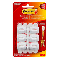 Command Mini White Hooks with White Strips 17006C-Holds strongly, removes cleanly, Easy to apply, Easy to remove, and Works on a variety of surfaces